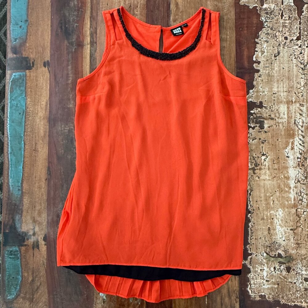 Vero Moda‎ Pleated Beaded Blouse Size M